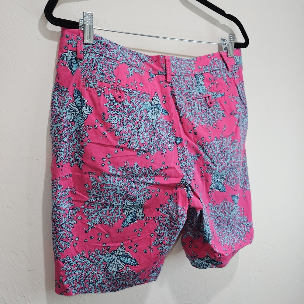 Lilly Pulitzer Bermuda Avenue Shorts Women's Size 8 Beachy Coral Reef Seashells - Picture 10 of 16